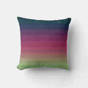 Gradient ombre stripe lined soft blurred multicolo throw pillow