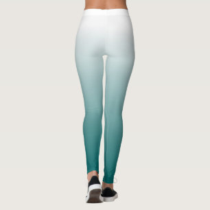 Gradient ombre white turquoise leggins leggings
