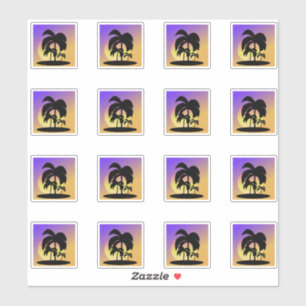 Gradient Palm Trees Sunset Vacation Set