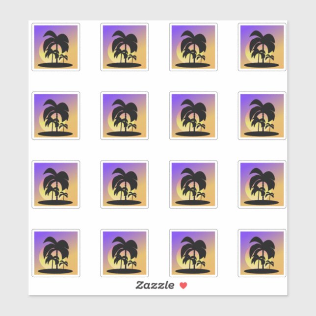 Gradient Palm Trees Sunset Vacation Set (Sheet)
