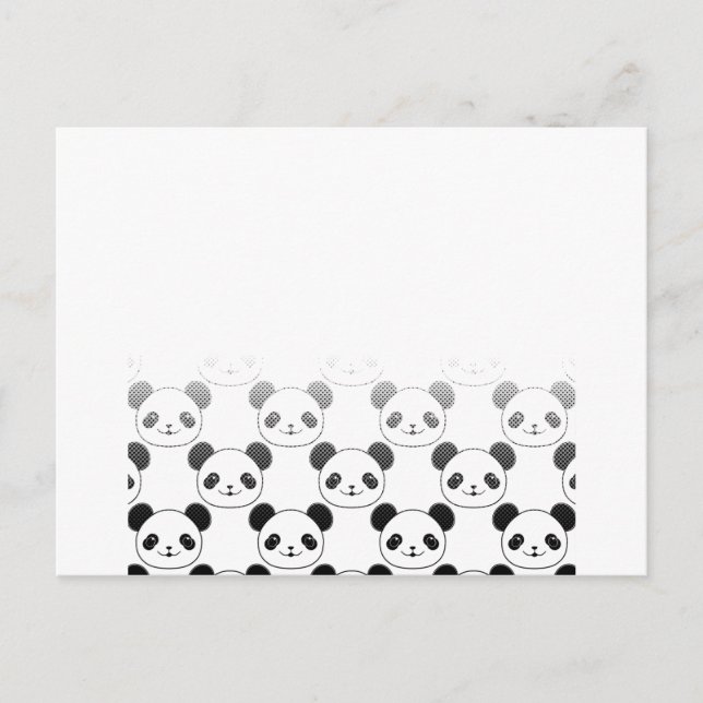 Gradient Panda Bear Pattern Postcard (Front)