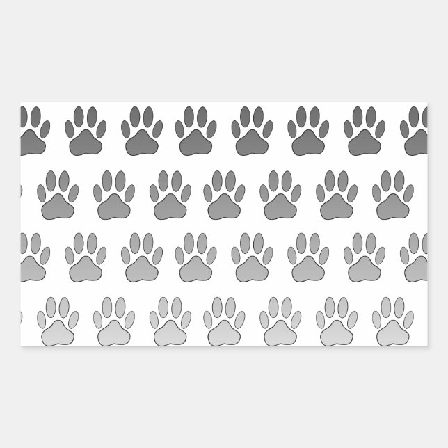 Gradient Paw Prints in Black & White & Grey Sticker (Front)