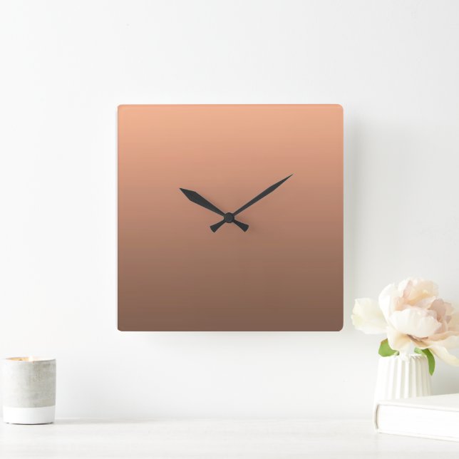 Gradient Peach - deep to light | Seasonal Moods |  Square Wall Clock (Home)