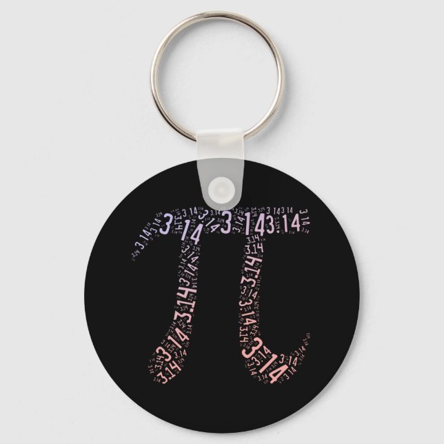 Gradient Pi Symbol Digits Math | Happy Pi day Keychain (Front)