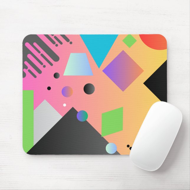 Gradient pink background Geometric lover Mouse Pad (With Mouse)