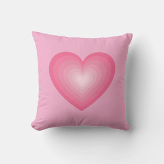 Gradient Pink Heart Design – Cute Love Symbol Throw Pillow