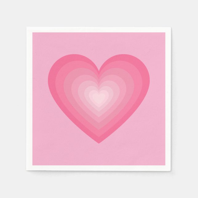 Gradient Pink Heart Design – Pastel Pink Love Sign Napkin (Front)
