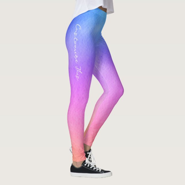 Gradient Pink Purple and Blue Dreamy hues Leggings (Right)