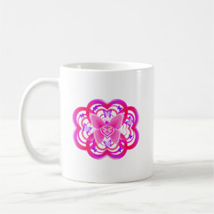 Gradient Pink&Purple Heart Shaped Abstract Pattern Coffee Mug