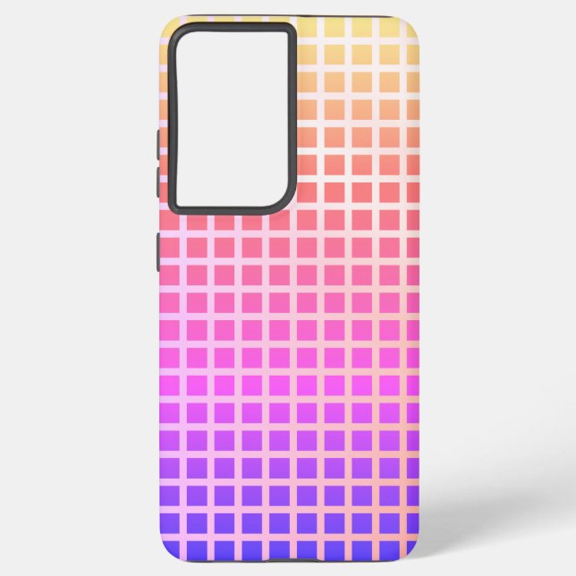 Gradient Pixel Grid Samsung Galaxy S21 Ultra Case (Back)