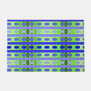 Gradient Plaid blue  Doormat