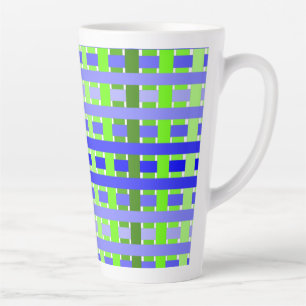 Gradient Plaid blue  Latte Mug