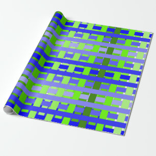 Gradient Plaid blue  Wrapping Paper