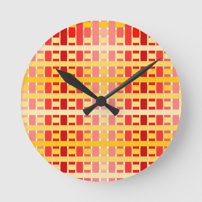 Gradient Plaid  Round Clock (Front)