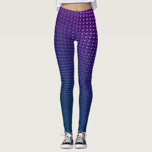 Gradient Purple and Navy Blue Geometric design Leggings
