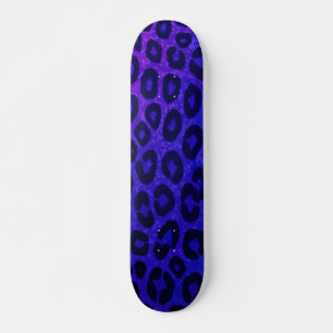Gradient Purple Cheetah Print Animal Pattern Skateboard