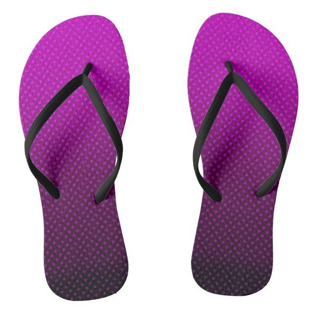 Gradient purple  grey polka dots print abstract fe flip flops (Footbed)