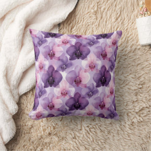 Gradient Purple Orchid Layers Throw Pillow