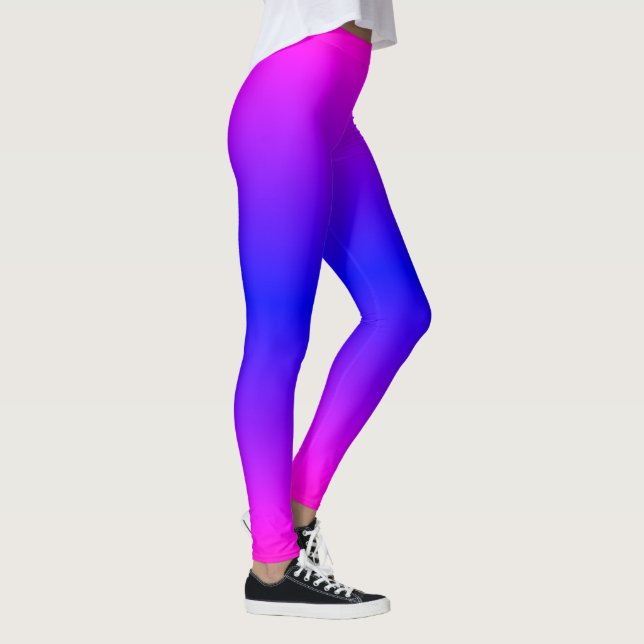 Gradient Purple Pink Blue Neon Leggings Party Time (Right)