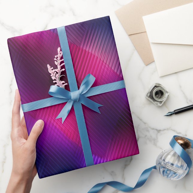 Gradient Purple Pink Fusion Dark Abstract Pattern Wrapping Paper (Gifting)