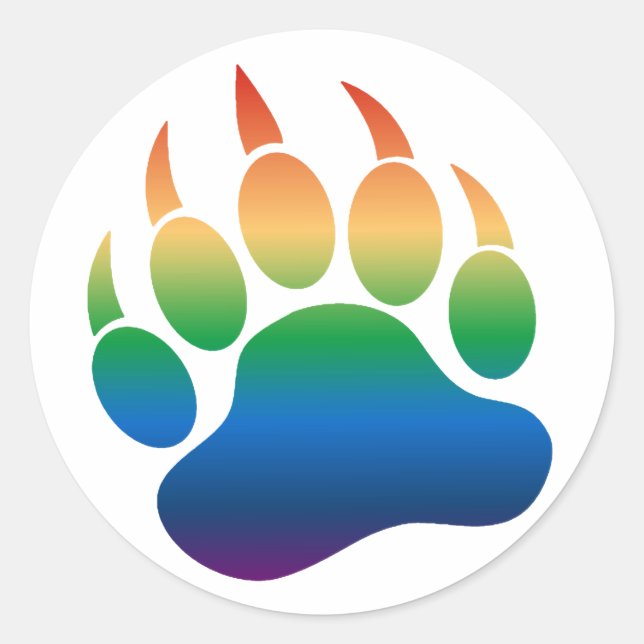 Gradient Rainbow Bear Paw /Claw - Sticker (Front)
