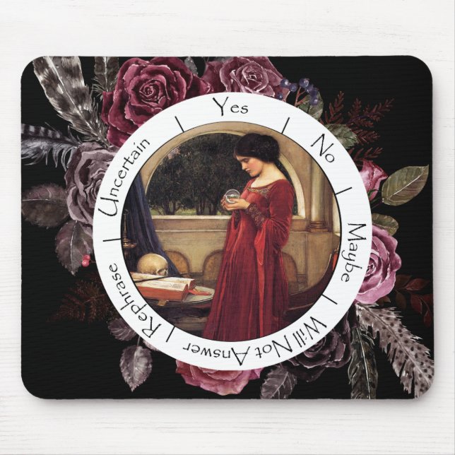 Gradient Red and Black Flowers Pendulum Board Mouse Pad (Front)