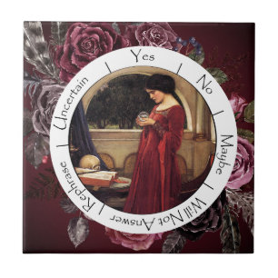 Gradient Red and Black Flowers Pendulum   Tile