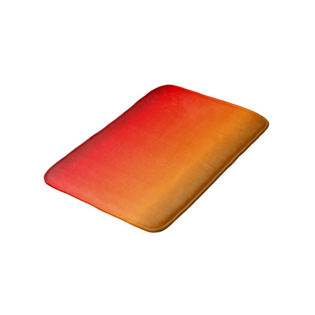 Gradient red and orange ombre bath mat (Angled)