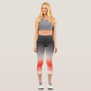 Gradient Red to Grey Ombre Leggings