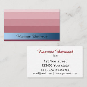 Gradient Rose Red with Blue Banner Custom Text Business Card