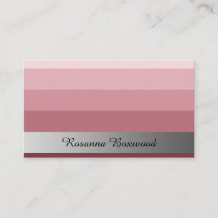 Gradient Rose Red with Silver Banner Custom Text Business Card