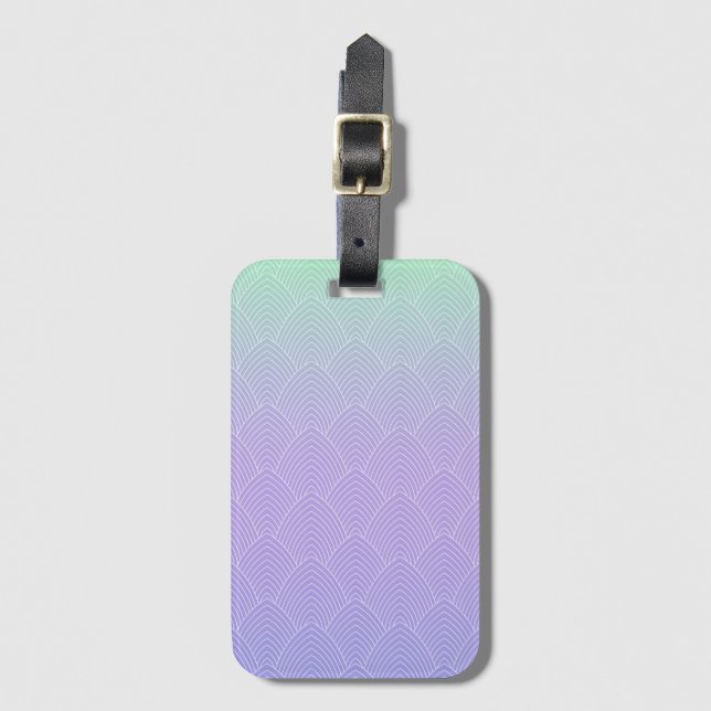 Gradient Scale Pattern - Mermaid Tail Luggage Tag (Front Vertical)