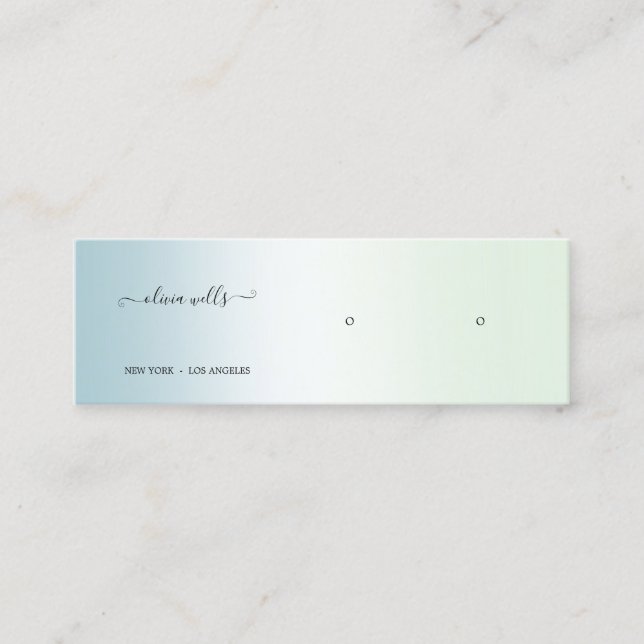 Gradient Script Earring Display mini Business Card (Front)