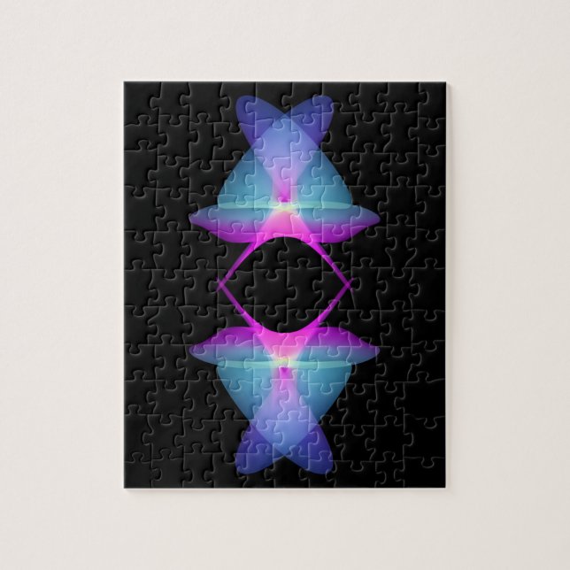 gradient shapes on black| futuristic pattern | jigsaw puzzle (Vertical)