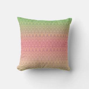 Gradient soft pastel colours ornamental pink green throw pillow