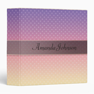 Gradient soft pastel colours polka dot pink violet binder