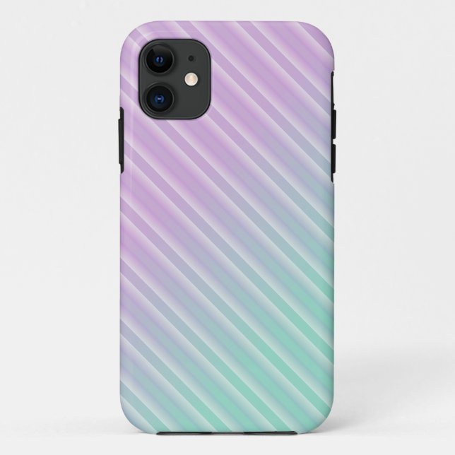 Gradient Stripes - Light Purple and Green Case-Mate iPhone Case (Back)