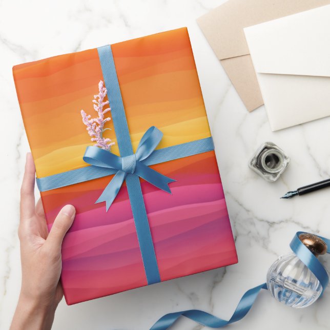 Gradient Sunset Orange Pink Sky Abstract Pattern Wrapping Paper (Gifting)