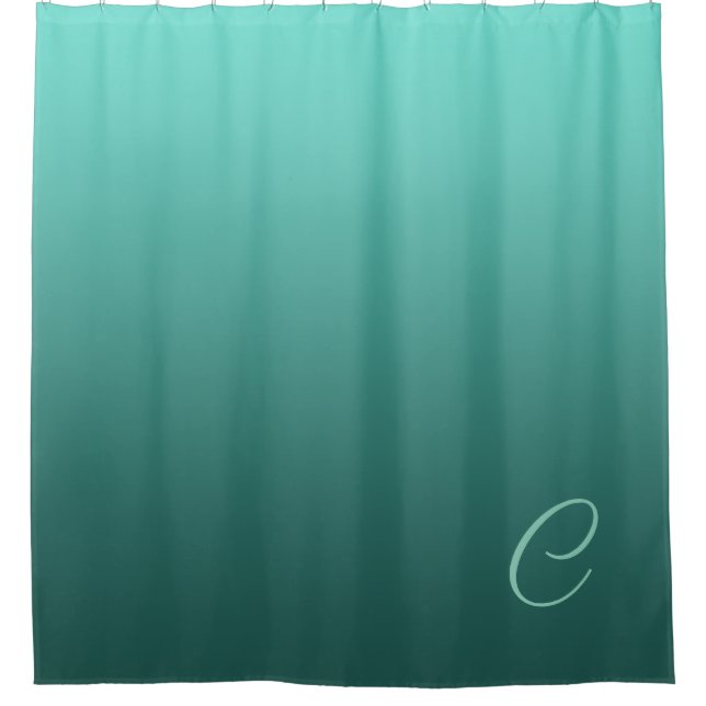 Gradient Teal Green with Custom Monogram (Front)
