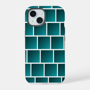Gradient Teal Squares iPhone 15 Case