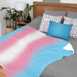 Gradient Transgender Pride Flag - Trans Flag Sherpa Blanket