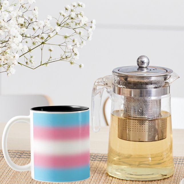 Gradient Transgender Pride Flag - Trans Flag Two-Tone Coffee Mug (Creator Uploaded)