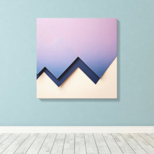 Gradient Triangles – Indigo to Lilac Abstract Canvas Print