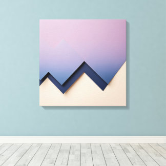 Gradient Triangles – Indigo to Lilac Abstract  Canvas Print
