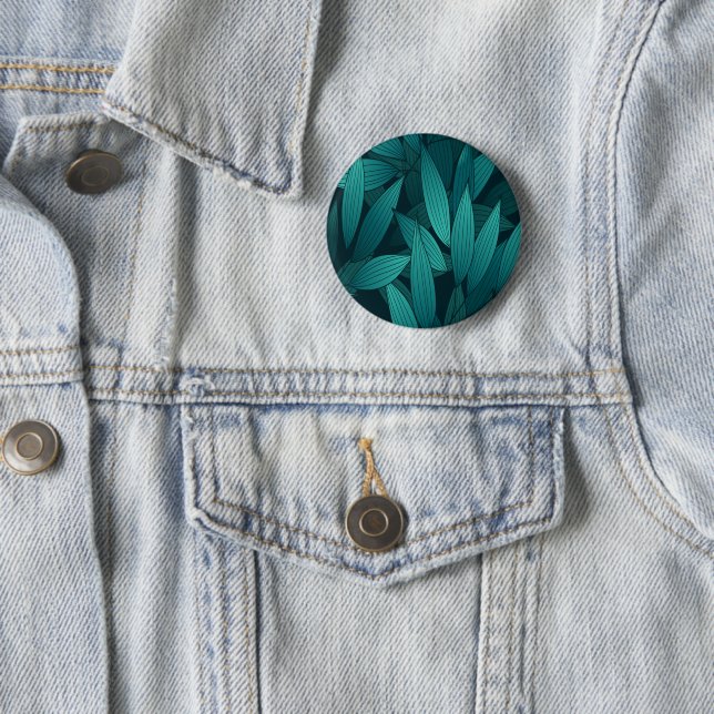 Gradient tropical leaves 2 inch round button (In Situ)