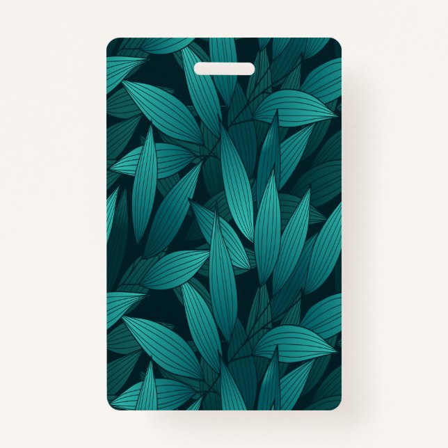 Gradient tropical leaves badge (Front)