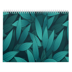 Gradient tropical leaves calendar