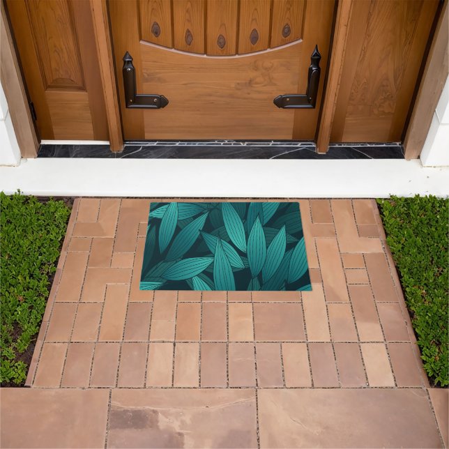 Gradient tropical leaves doormat (Outdoor)
