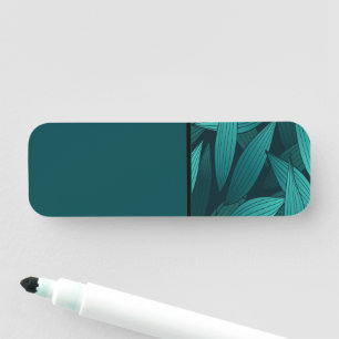 Gradient tropical leaves name tag