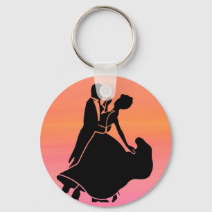 gradient tropical sunset sunrise dancers keychain